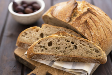 Fresh, homemade sourdough bread
