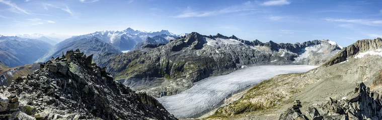 Plaid mouton avec motif Glaciers Rhônegletscher