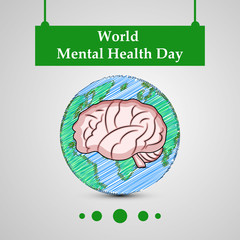 illustration of elements of World Mental Health Day Background  
