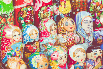 Nested dolls in the souvenir from Ukraine.