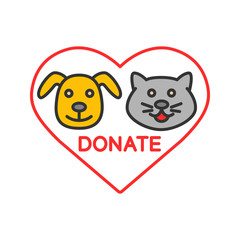 Fototapeta premium Donation for pets color icon