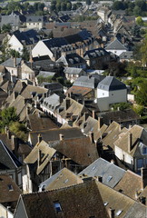 Fototapeta na wymiar Ville de Verneuil-sur-Avre, les toits de la ville, département de l'Eure, Normandie, France