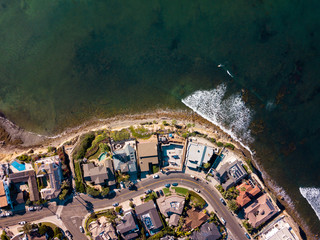 Streets and houses of San Diego Pacific beach aerial