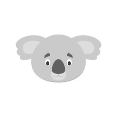 Fototapeta premium Twarz Koala w stylu cartoon dla dzieci. Ilustracja wektorowa twarze zwierząt Seria