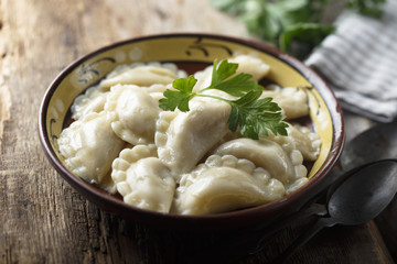 Homemade traditional Ukrainian dumplings