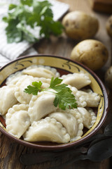 Homemade traditional Ukrainian dumplings