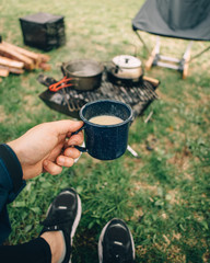 キャンプで飲むコーヒー　マグカップ