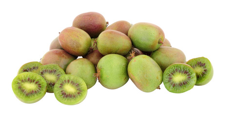 Group of ripe Kiwi berries isolated on a white background