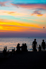 Fototapeta na wymiar Sunset on Karon beach Phuket Thailand