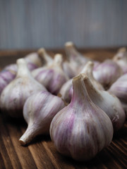 garlic on a wooden table