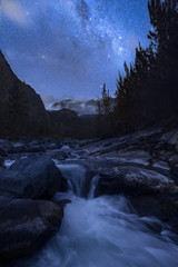 Milkyway above the Piton des Neiges from the River 