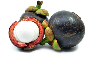 Ripe mangosteen fruit isolated