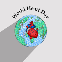 illustration of elements of World Heart Day Background

