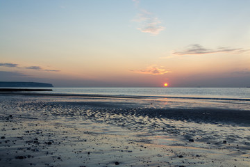 Sunrise seen from the beach of Isle of Wight in UK summer - 1