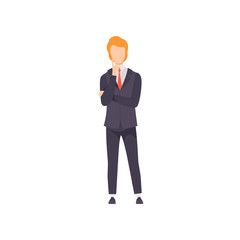 Businessman thinking or making decision vector Illustration on a white background