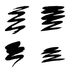 Black ink spots set, texture of paint spots