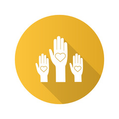 Fototapeta premium Unity in diversity flat design long shadow glyph icon