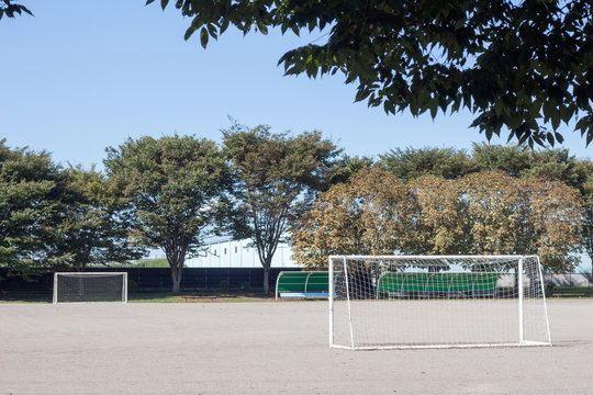 Small football park in city