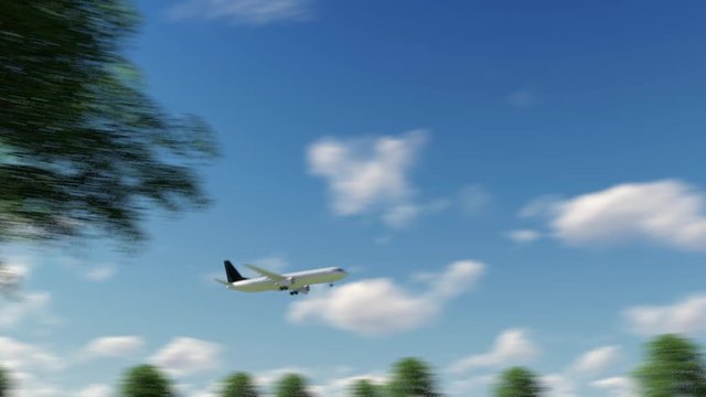 Plane Arriving to Florence Airport to Italy