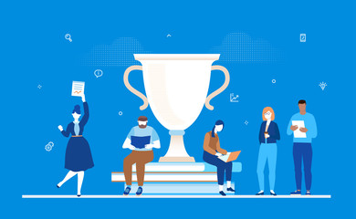 Business success - flat design style colorful illustration