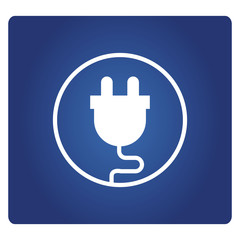 plug icon in blue background