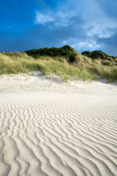 Sand Dunes and Dramatic Sky, Camusdarach Beach, West Highlands, Scotland, UK