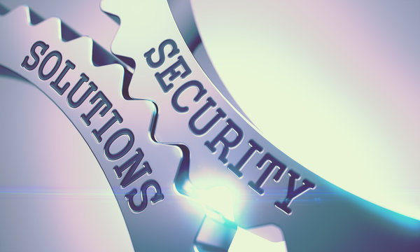 Security Solutions - Mechanism of Metallic Gears . 3D .