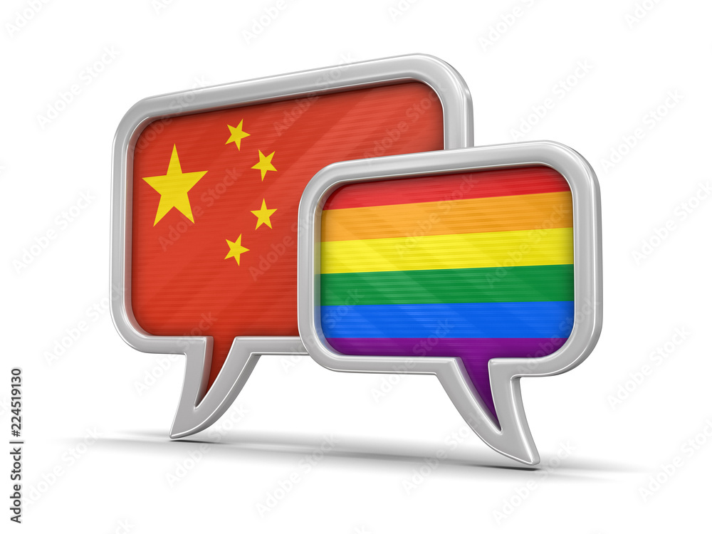 Poster speech bubbles with flags. image with clipping path