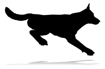 A detailed animal silhouette of a pet dog