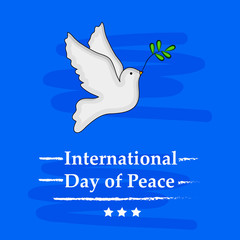 illustration of elements of World Peace Day Background.  Peace Symbol with World Peace Day text on the occasion of World Peace Day 