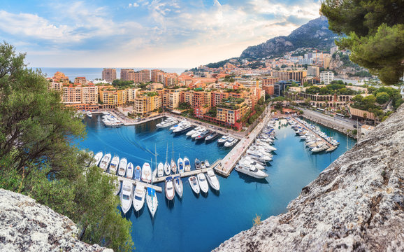 Luxury Monaco-Ville harbour of Monaco, Cote d'Azur