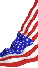 Waving flag of the United States of America. Stars and Stripes. State symbol of the USA. 3D illustration