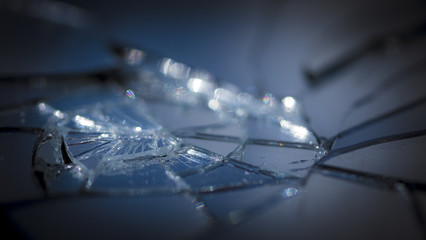 Pieces of splitted or broken glass