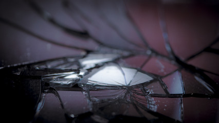 Pieces of splitted or broken glass
