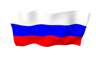 Fototapeta premium Waving flag of the Russian Federation. The National. State symbol of the Russia. 3D illustration