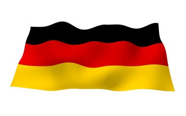 Flag of Germany. Wide format 3D illustration. State symbol of the Federal Republic of Germany. 3D rendering