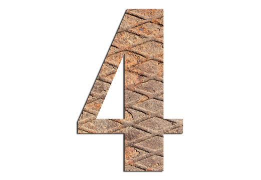 4 – with metal texture on white background