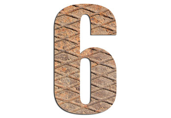 6 – with metal texture on white background