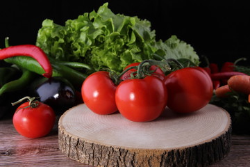 fresh tomatoes and herbs