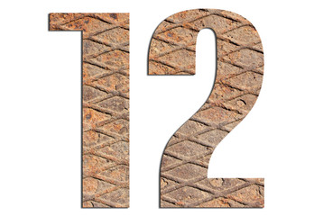 12 – with metal texture on white background