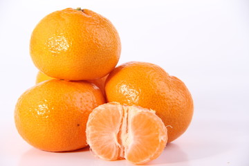 tangerines isolated on white background
