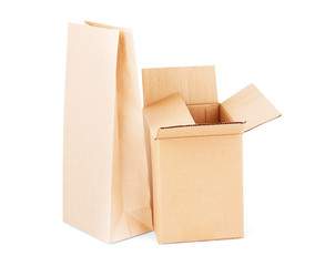 Cardboard box isolated on white