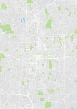 City map Atlanta, color detailed plan, vector illustration