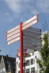 Street direction indicator in Cologne