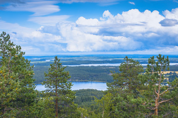 Fototapeta na wymiar Landscape from Sotkamo, Finland.