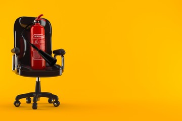 Fire extinguisher on business chair
