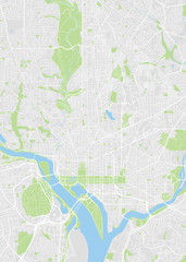 City map Washington, color detailed plan, vector illustration