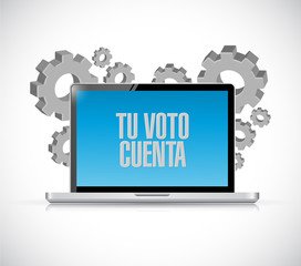 your vote counts in Spanish Computer message