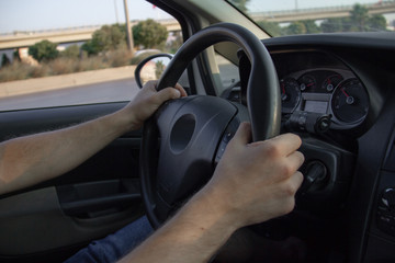 Car driver hand position