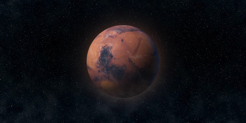 Red planet Mars. Astronomy and science concept. Elements of this image furnished by NASA